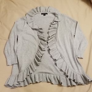 Banana Republic ruffled cardigan grey shimmer M